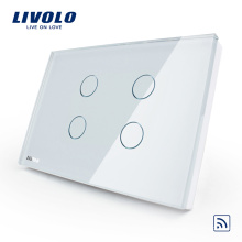 livolo EUA / AU interruptor padrão de qualidade superior à prova de fogo interruptor remoto moda cristal branco interruptor de parede de vidro